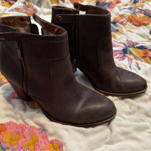 Lucky Brand Dark Brown Eugenia Ankle Booties